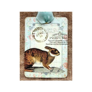 French Style Bunny Rabbit Gift or Scrapbook Tags or Magnet 592 - Etsy