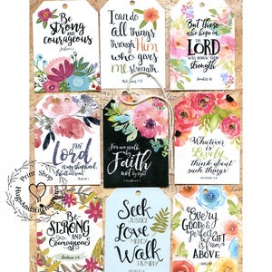 Inspirational Spiritual Christian Bible Verse Quotes Gift or Scrapbook Tags  #T 40