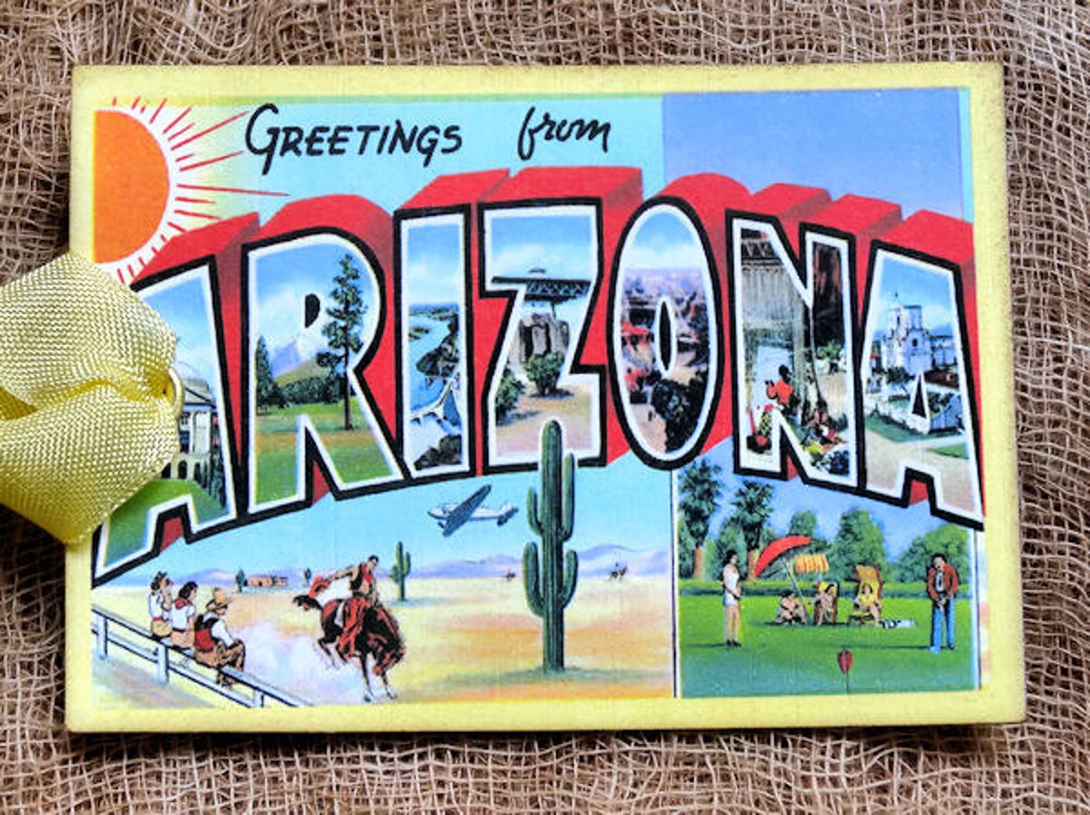 Greetings From Arizona Large Letter Souvenir Postcard Gift or Etsy