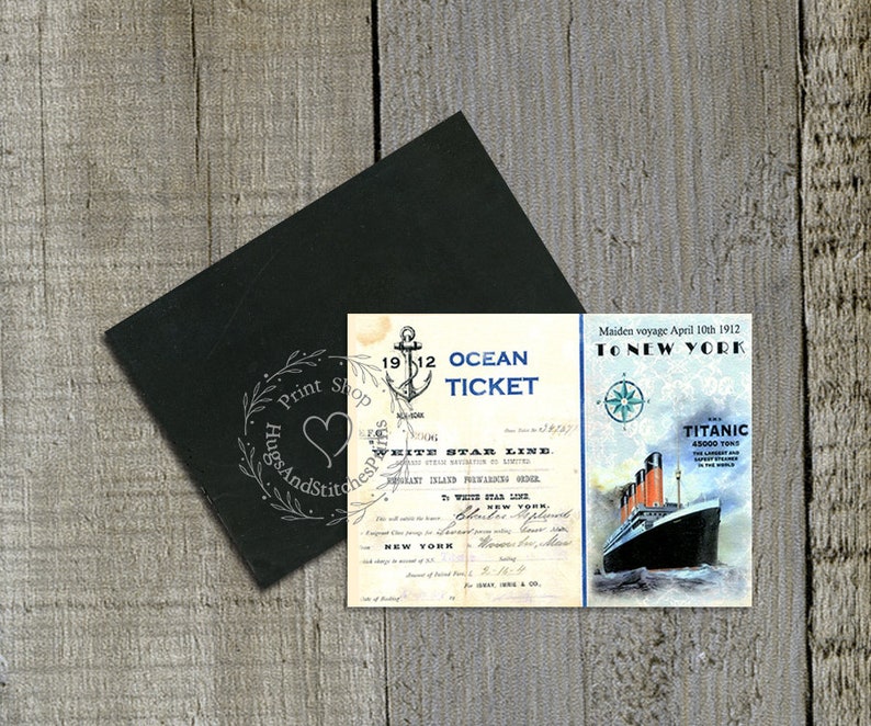 Titanic Ship Ticket Gift or Scrapbook Tags or Magnet 431 1 single magnet