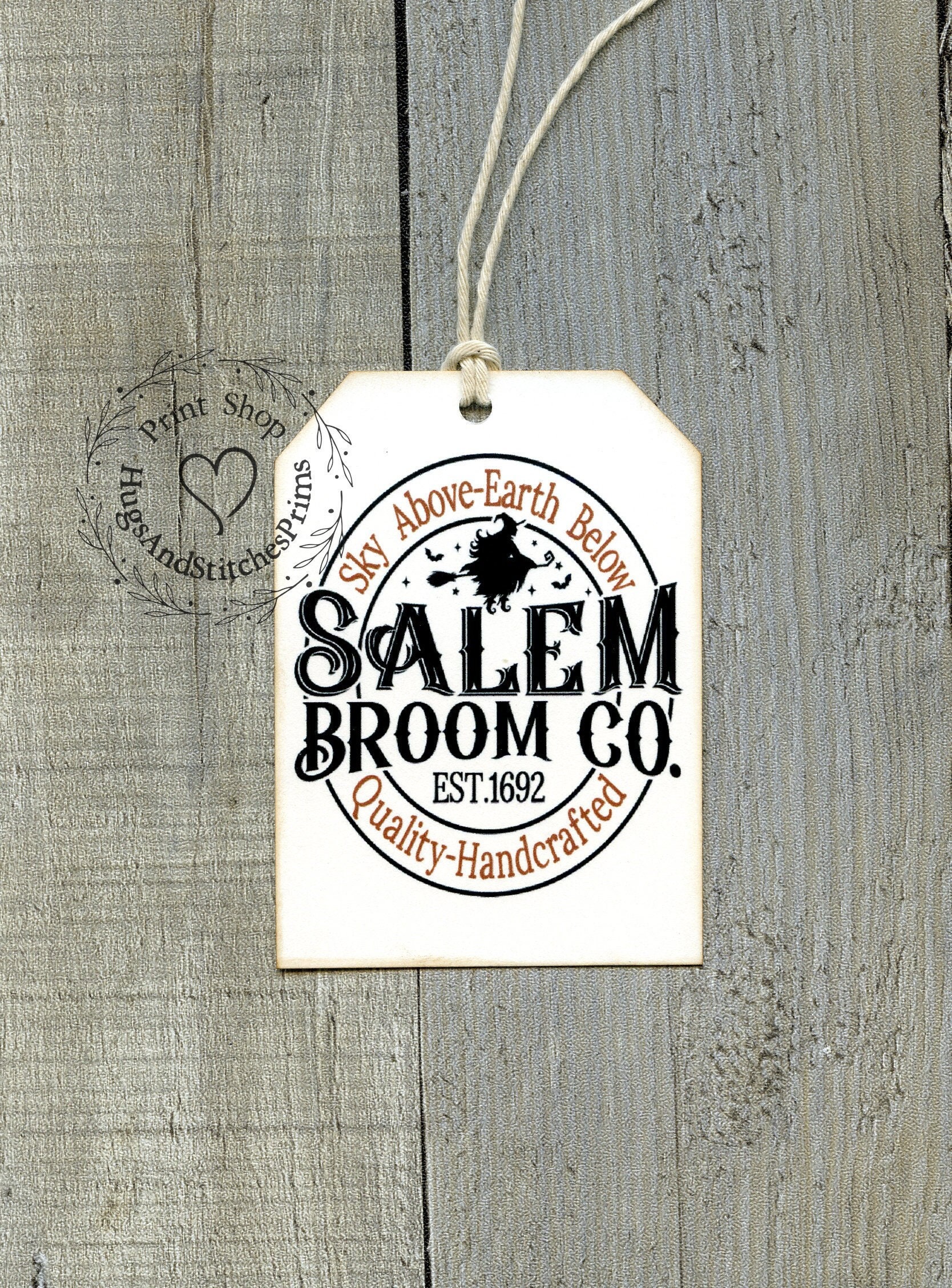 Salem Broom Company Witch Halloween Gift or Scrapbook Tags #1194 - Etsy