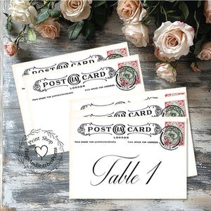 Wedding Table Cards British London Postcard Large Double Sided or Single Sided Table Place Cards or Signs #369