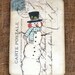 Whimsical French Snowman Gift or Scrapbook Tags or Magnet #191