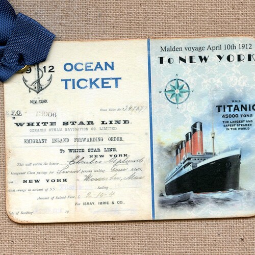 Titanic Ship Ticket Gift or Scrapbook Tags or 431 Etsy