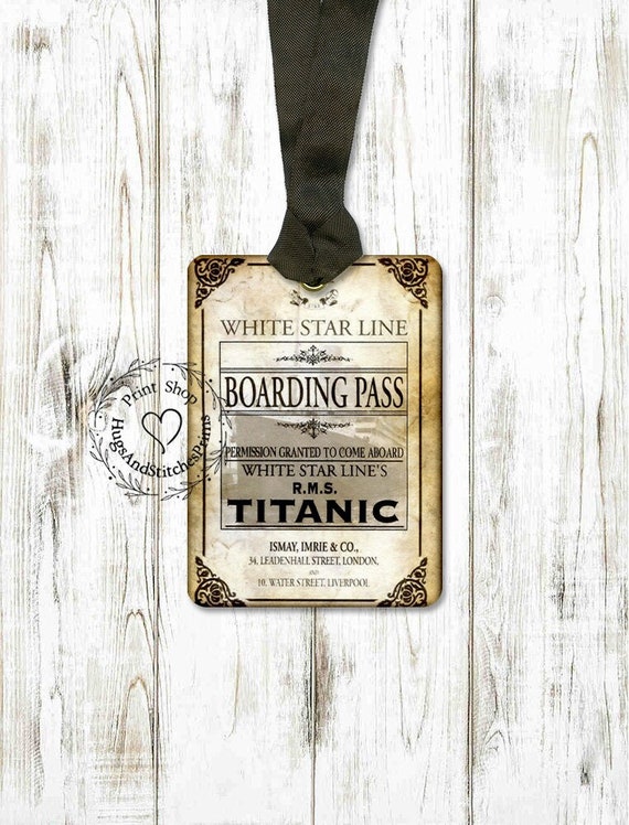 Titanic Ship Boarding Pass Ticket Gift or Scrapbook Tags or Magnet