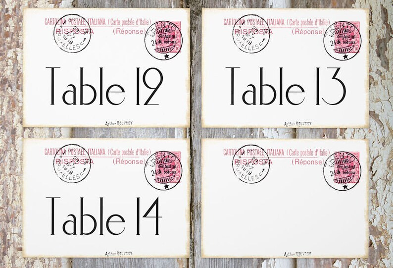 Wedding Table Cards Italy Italian Postcard Large Double Sided or Single Sided Table Place Cards or Signs #541