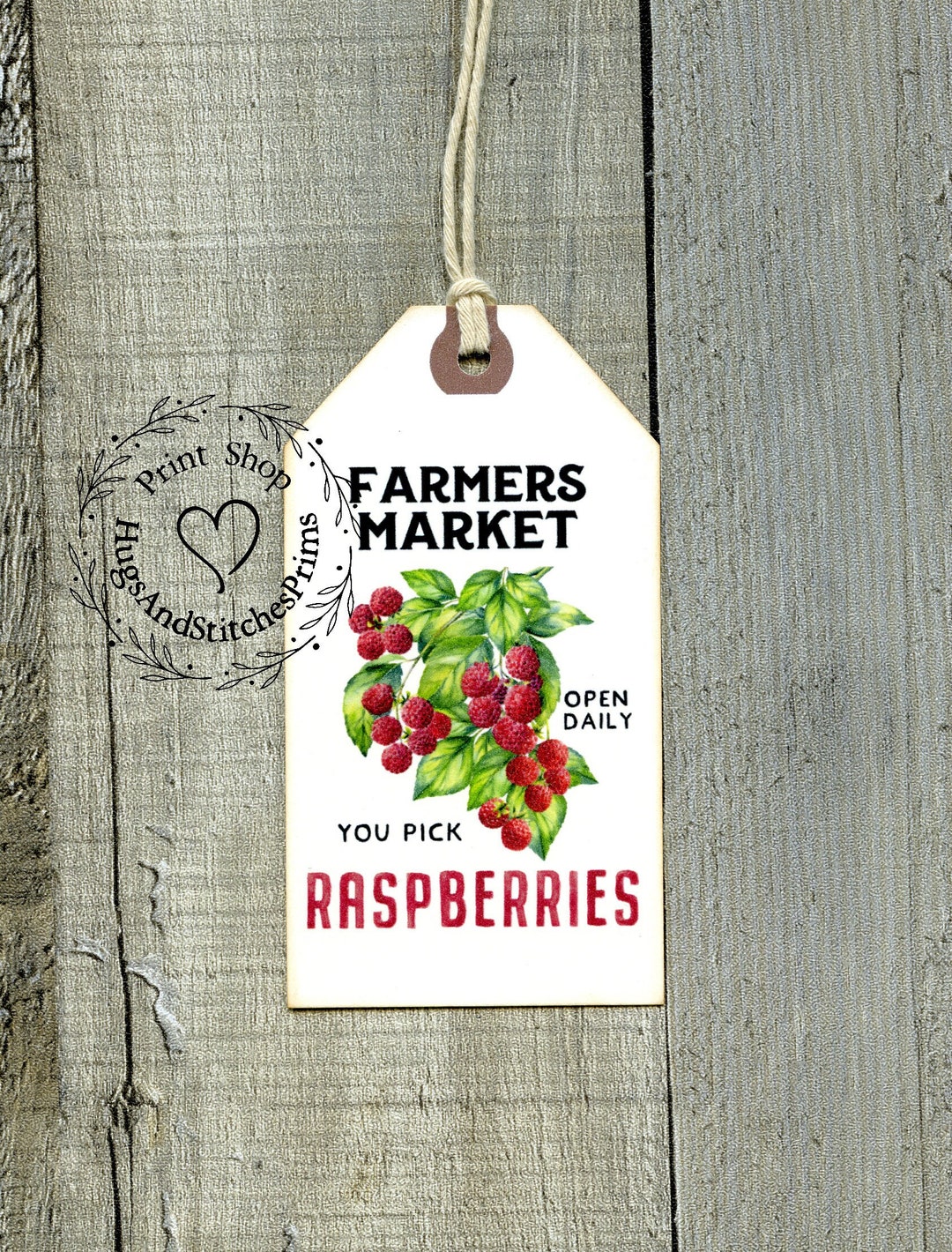 Raspberry Name Tag Farmers Market Red Raspberry Gift or Scrapbook Tags #1183 - Etsy