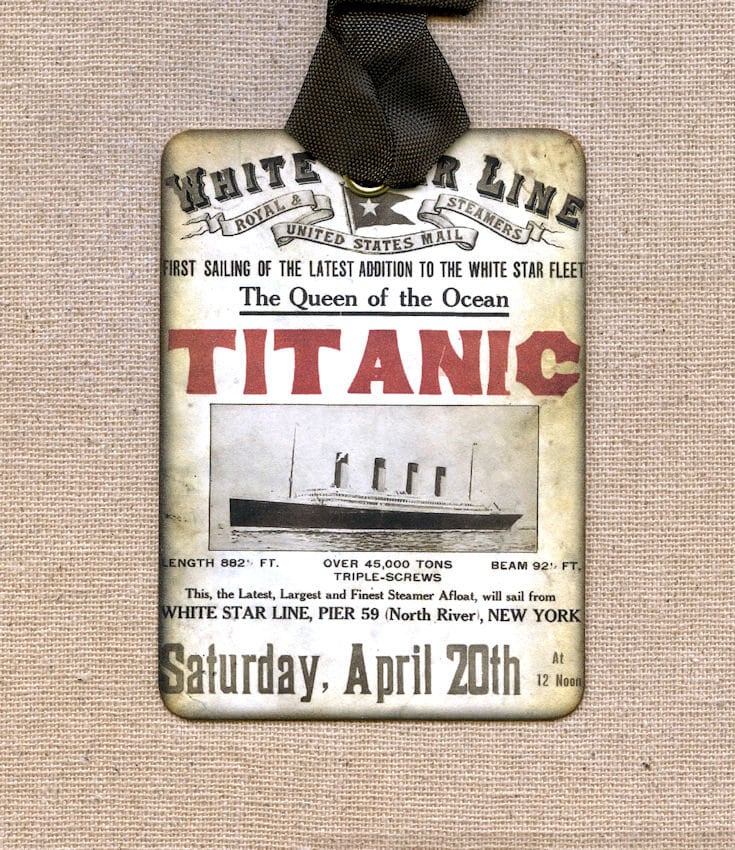 Titanic Ship Ticket Gift or Scrapbook Tags or Magnet 431 