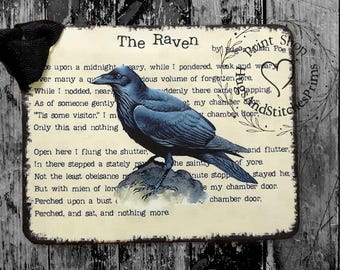 The Raven Edgar Allen Poe Gift or Scrapbook Tags or Magnet  #327