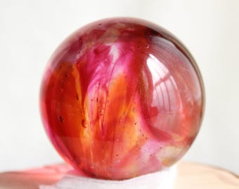 Andara Sphere 301g, Multi color, Andara kristallen bol, rood, roze, oranje, Soul Crystal, Uw Kristalpartner