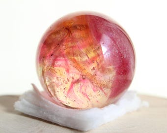 Andara Sphere 105g, Meerkleurig, Andara kristallen bol, roze, geel, oranje, Soul Crystal, Your Crystal Partner
