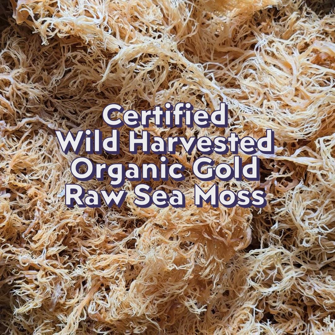 Certified Wild Harvested Organic Gold Raw Sea Moss St. Lucia Dr. Sebi