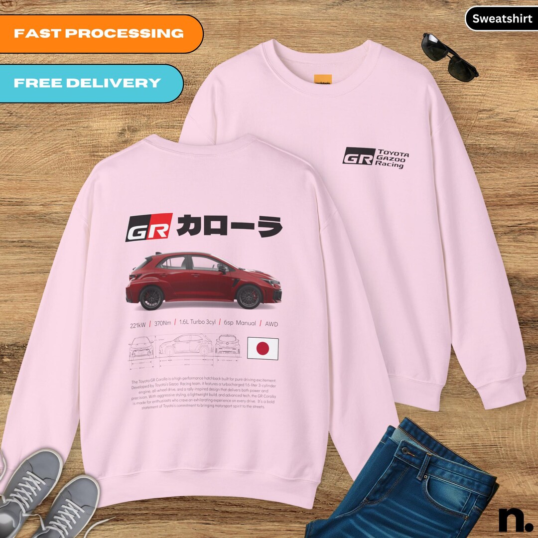 Toyota GR Corolla Gazoo Racing Poster Style Back Print Sweatshirt, Gift ...