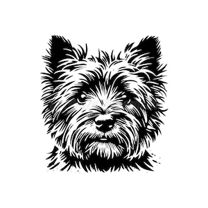 A stencil-style Cairn Terrier Svg Dxf and Png files - instant digital downloads