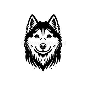 Pochoir vectoriel Husky sibérien Svg fichiers Dxf et Png - téléchargements numériques instantanés