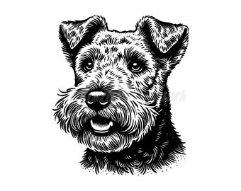 Cute Little Lakeland Terrier Svg Dxf and Png files - instant digital downloads