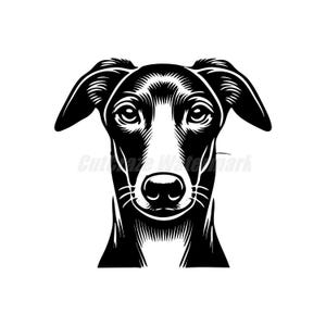 Stencil vettoriale Greyhound Svg Dxf e file Png - download digitali immediati