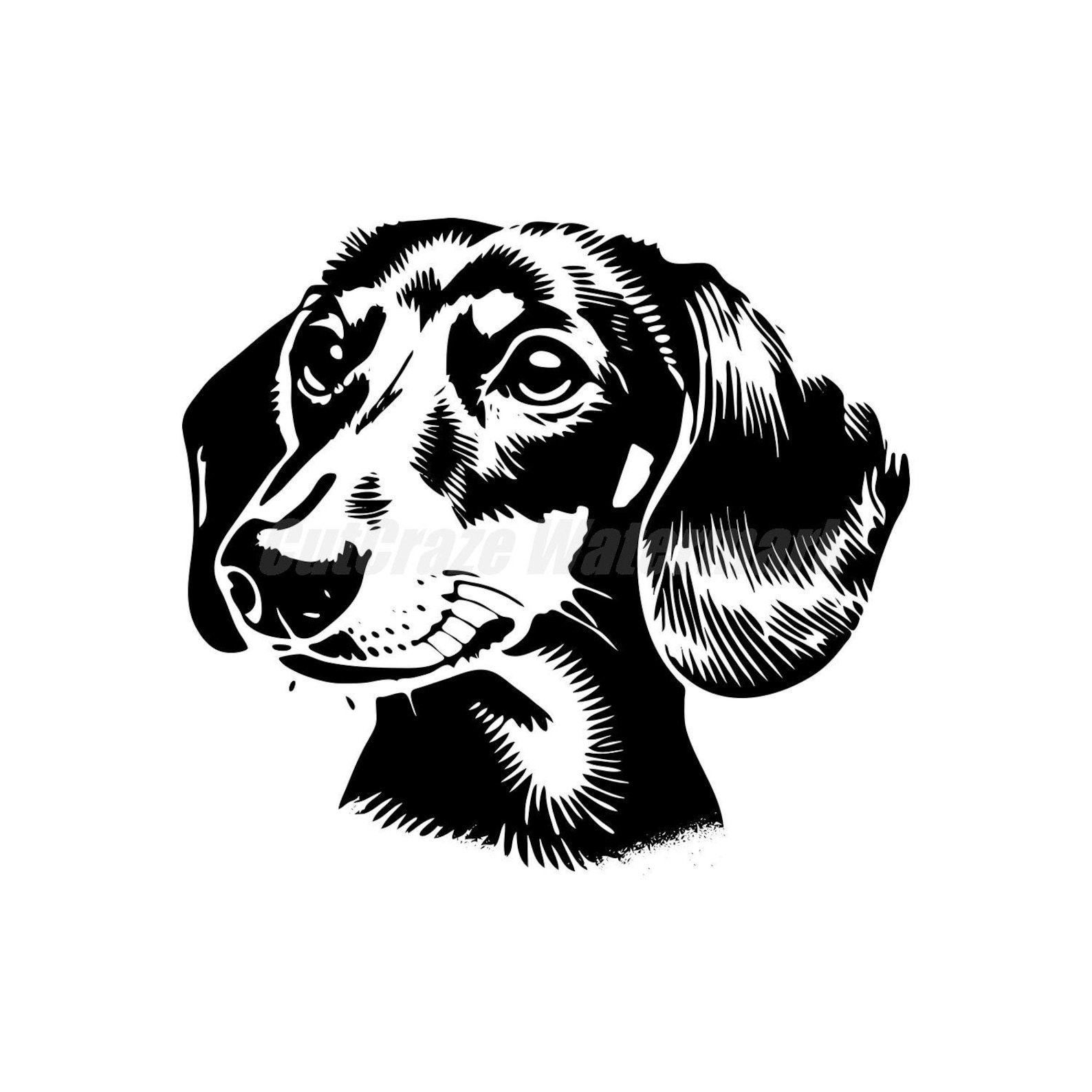 A Stencilstyle Illustration of a Dachshund Svg Dxf and Png