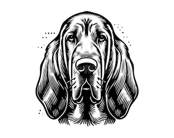 Vector stencil   Bloodhound Svg Dxf and Png files - instant digital downloads