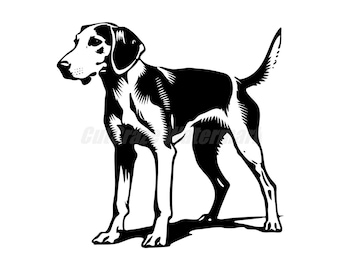 A stencil-style American Foxhound Svg Dxf and Png files - instant digital downloads
