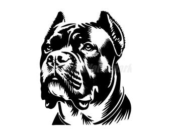 A stencil-style Cane Corso Svg Dxf and Png files - instant digital downloads