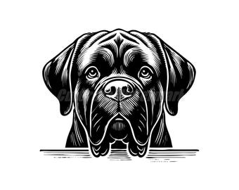 Lone Mastiff dog Svg Dxf and Png files - instant digital downloads
