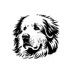 Große Pyrenäen-Svg- und Dxf- und Png-Dateien - sofortige digitale Downloads