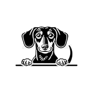 guckender Dackel Hund Haustier-Liebhaber Dackel Hund Dxf- und Png-Datei - sofortiger digitaler Download
