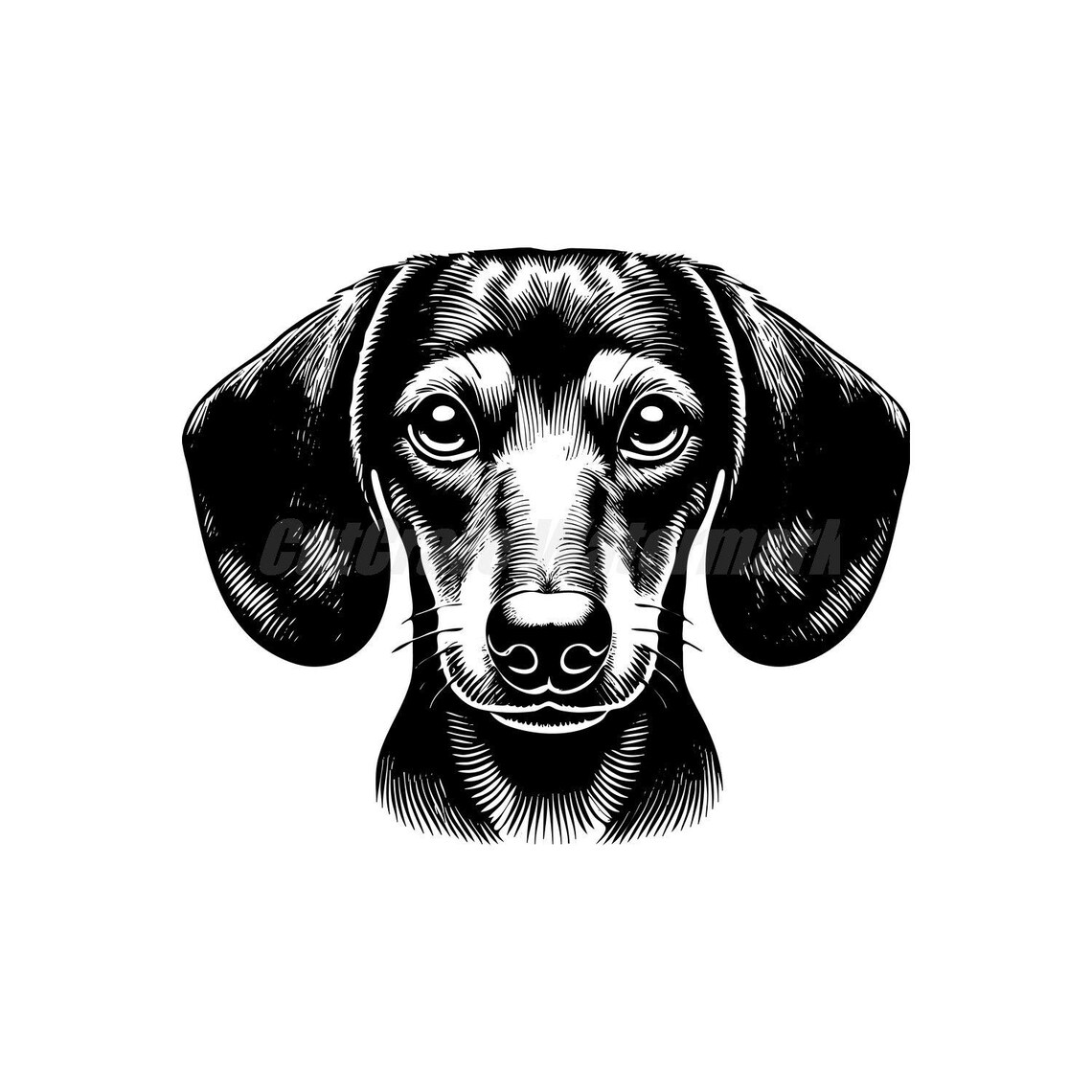 Vector Stencil Dachshund Svg Dxf and Png Files Instant Digital