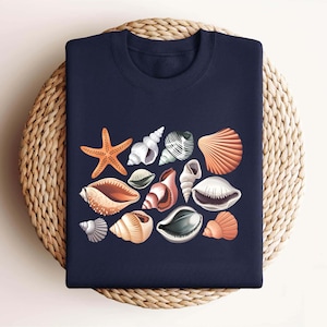 Sea Shells T-Shirt, Sea Shells Shirt for Women, Beach Shirt, Summer Shirt