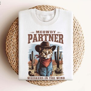 Meowdy Partner Cowboy Cat Shirt, Vintage Cowboy Shirt, Funny Cowboy Cat Shirt, Cowboy T- Shirt, Cat Lover Shirt