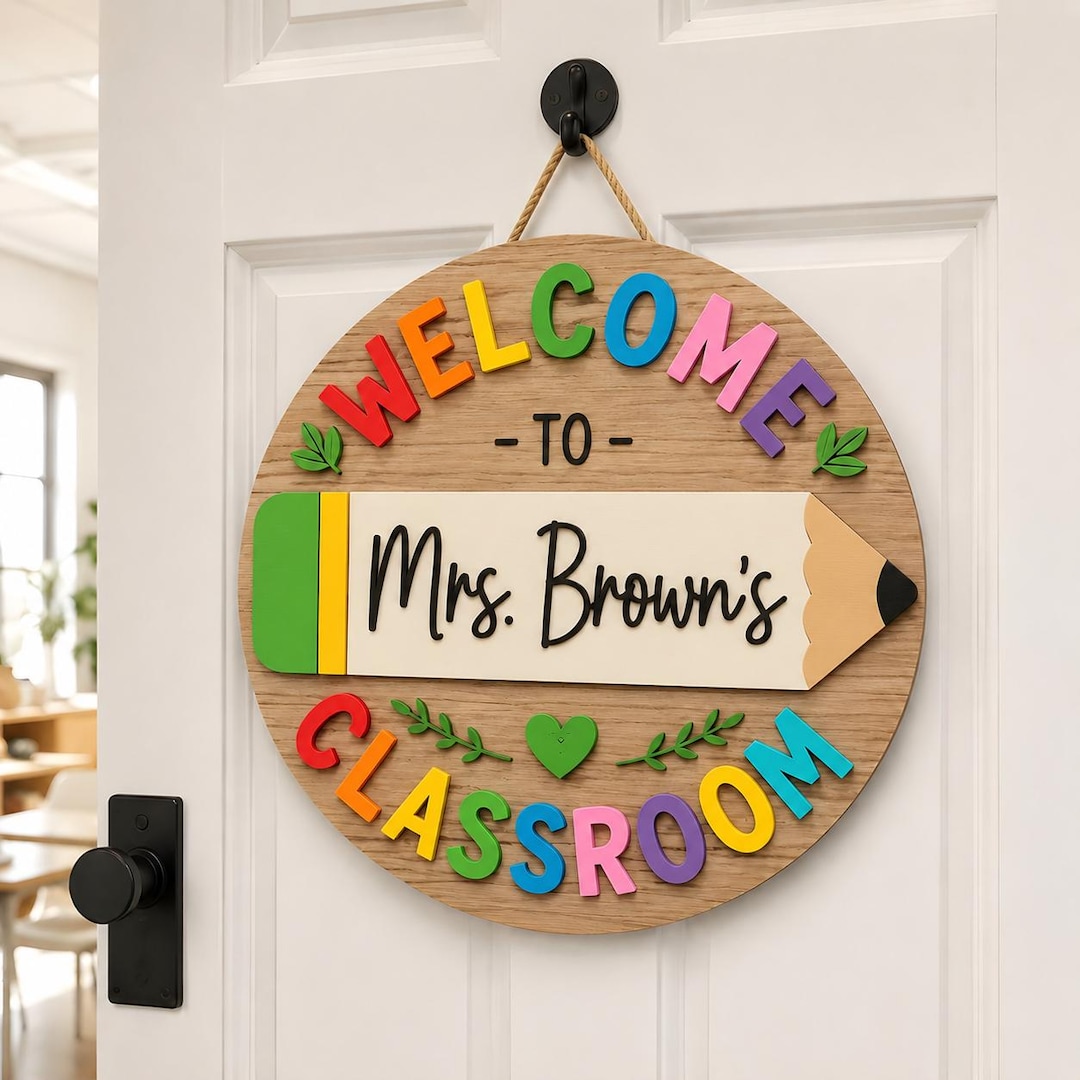 Custom Teacher 3D Door Hanger, Custom Classroom Sign, Personalized ...