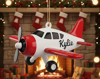 Flugzeug Ornament: Luftfahrt Weihnachtsbaum Dekor, Flugzeug Ornament, Weihnachtsgeschenk für Pilot, Pilot Ornament, Geschenk für Flugzeugliebhaber, mein erster Flug
