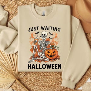 Just Waiting For Halloween Shirt, Funny Spooky Ghost Tee, Fall Pumpkin Shirt, Cute Halloween shirt