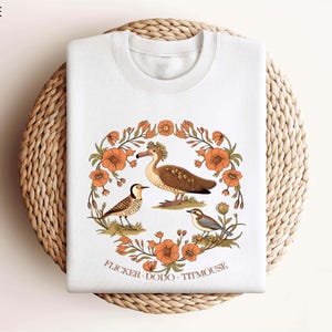 Bird Shirt, Flicker Dodo Titmouse Subtle Shirt, Gift for Democrat, Flower Tee, FDT shirt