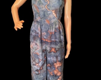 Mono teñido a mano Tie Dye Talla M Festival Hippie Geoda Ágata Denim