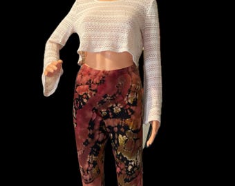 Hand dyed Leggings Tie Dye Hippie Festival Geode Agate