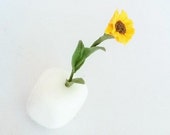 Miniature flowers, Golden Sunflower, Natural look in ceramic stone container