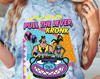 Retro 90s Yzma And Kronk Pull The Lever Kronk Comfort Color T-shirt, Vintage The Emperor&#39;S New Groove Shirt, Disneyland Villains Trip 2025