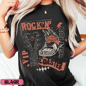 Vintage Rock ‘N’ Roller Coaster Shirt, Disney Hollywood Studios Ride Tee, Retro VIP All Nite Donuts Shirt, Disneyworld Family Trip Matching