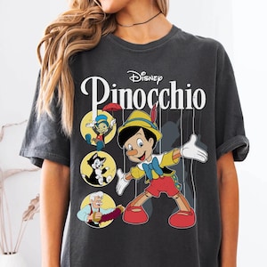 Disney Pinocchio Jiminy Cricket Figaro Cat Geppetto Shirt, Disney Pinocchio Tee, Magic Kingdom Shirt Disneyland Family Vacation Trip