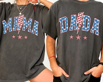 4th of July Mama Dada Shirt Set, Disney Family Matching 4th July Tee, Patriotic Family Outfits for Independence Day 2025