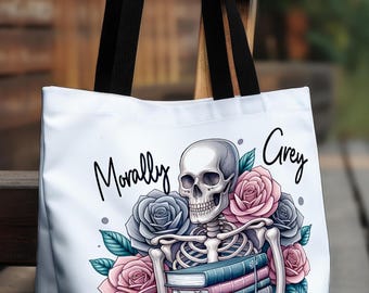 Moreel grijze draagtas boekenclub: Gothic Skull & Roses, Dark Romance