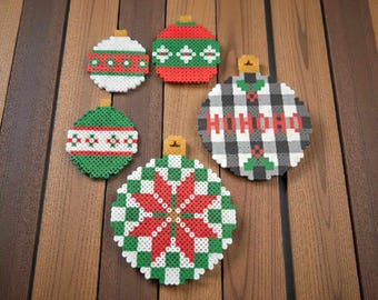 Christmas Coasters Pixel Art Perler Hama Beads Nordic Decor