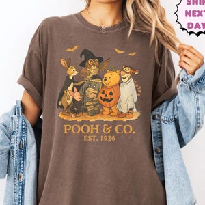 Comfort Colors® Vintage Winnie The Pooh Halloween Shirt,  Pooh Pumkin Shirt, Pooh & Co Est 1926 Shirt, Pooh and Friends Halloween Shirt,Pooh