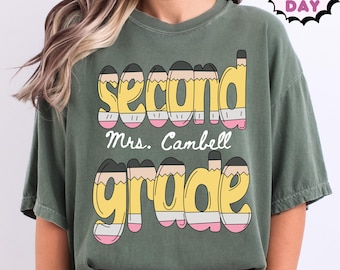 Comfort Colors® Custom Second Grade Teacher Shirt, Teacher Team Shirt, 2nd Grade Tee,Teaching Tshirts, New Teacher Gift,Back to School Shirt