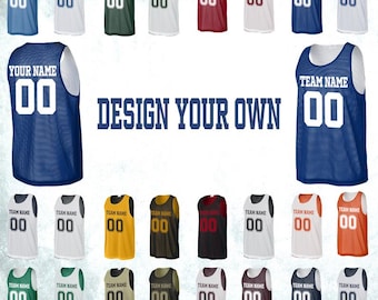 Custom Reversible Mesh Jersey Tank, Reversible Basketball Mesh Jerseys, Personalized Team Jersey Tank, Custom Name and Number Jersey Tank