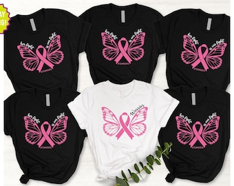 Custom Breast Cancer Support Squad Shirt, Her fight is Our Fight Shirt, Family Breast Cancer, Breast Cancer Shirt, Cancer Support team Shirt