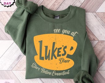 Luke's Diner Sweatshirt, Stars Hollow Luke's Diner Sweatshirt, Stars Hollow Sweatshirt, Stars Hollow Shirt,Stars Hollow Autumn  Sweatshirt