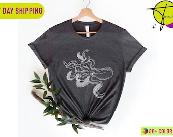 Octopus Arts Shirt, Octopus Lover Shirt, Summer Shirt, Birthday Gift, Gift For Octopus Lovers, Animal Lover Shirt, Octopus Japanese Shirt